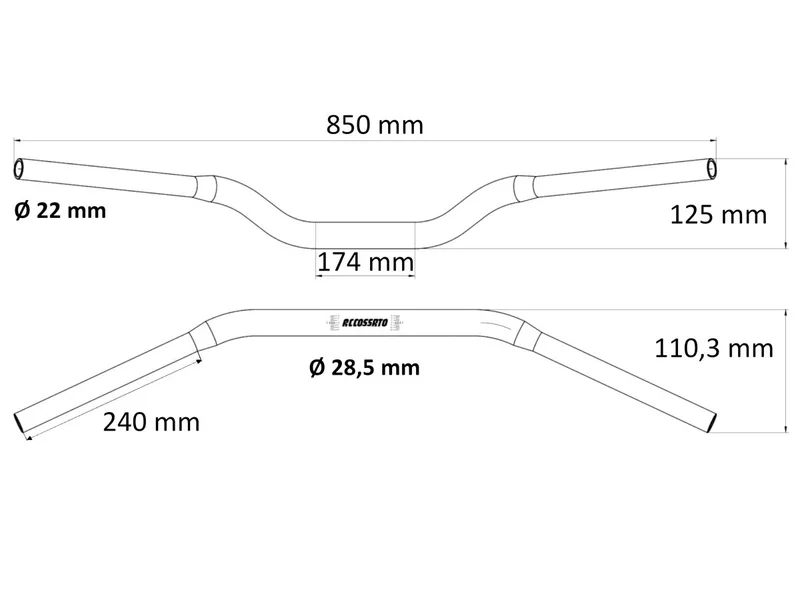 ACCOSSATO HANDLEBAR D28.5x4 L856 BLK