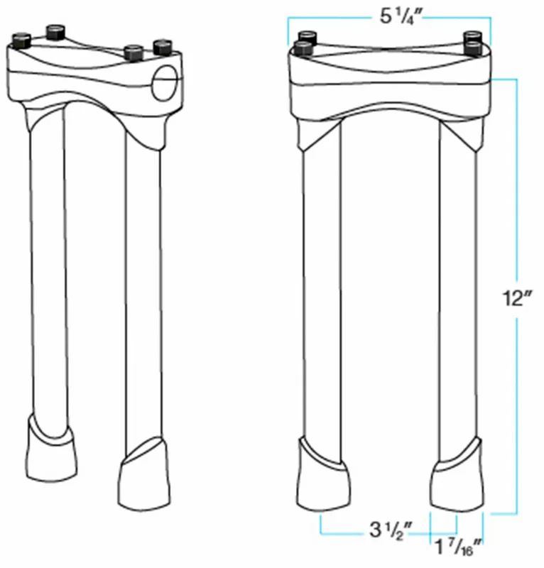 Biltwell RISERS MURDOCK 12 BLACK