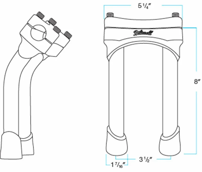 Biltwell RISERS MURDOCK PULLBACK 8 CHRO