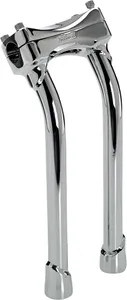 Biltwell Murdock O/S Risers<br><ul><li>Investment-cast one-piece steel bar clamp accepts 1-1/8" O.D. handlebars</li><li>0.120" (3 mm) wall x 1" O.D. 4130 chromoly uprights</li><li>CNC lathe-turned mounting bases accept 1/2-13 t.p.i. stock and aftermarket mounting hardware</li><li>Mounting holes on 3.5" centers to fit most stock and select aftermarket H-D fork trees</li><li>Pullback Murdock risers feature mandrel-bent uprights for two inches of rearward bar offset—perfect for reducing reach for shorter riders</li><li>TIG welded and hand polished before polishing</li><li>Stainless-steel 5/16-18 t.p.i. bar clamp hardware</li></ul>