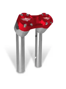 HeinzBikes Clubstyle Pullback Riser<br><ul><li>Our huge HeinzBikes Clubstyle Risers collection is made of high quality Billet Aluminum and comes in high gloss black or silver anodized finishes, paired with the aluminium clamp in high gloss black, gold, red or silver anodized.</li><li>The top clamp is a one-piece construction for extreme stability and durability.</li><li>The risers are pre-drilled for internal wiring for a super clean assembly.</li><li>The HB-Eagle logo is machined into the billet aluminum to withstand severe weather conditions and looking fresh for years to come.</li><li>The risers are pre-drilled for internal wiring for a super clean assembly.</li><li>High quality Billet Aluminium</li><li>CNC machine milled</li><li>Risers with high gloss black or silver anodized finish</li><li>Clamp with high gloss black, gold, red or silver anodized finish</li><li>Extreme stability and durability</li><li>Large internal wiring holes</li><li>Premium quality - German Made</li></ul>