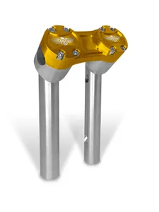 HeinzBikes Clubstyle Pullback Riser<br><ul><li>Our huge HeinzBikes Clubstyle Risers collection is made of high quality Billet Aluminum and comes in high gloss black or silver anodized finishes, paired with the aluminium clamp in high gloss black, gold, red or silver anodized.</li><li>The top clamp is a one-piece construction for extreme stability and durability.</li><li>The risers are pre-drilled for internal wiring for a super clean assembly.</li><li>The HB-Eagle logo is machined into the billet aluminum to withstand severe weather conditions and looking fresh for years to come.</li><li>The risers are pre-drilled for internal wiring for a super clean assembly.</li><li>High quality Billet Aluminium</li><li>CNC machine milled</li><li>Risers with high gloss black or silver anodized finish</li><li>Clamp with high gloss black, gold, red or silver anodized finish</li><li>Extreme stability and durability</li><li>Large internal wiring holes</li><li>Premium quality - German Made</li></ul>