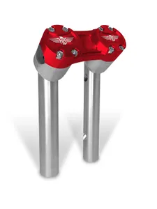 HeinzBikes Clubstyle Pullback Riser<br><ul><li>Our huge HeinzBikes Clubstyle Risers collection is made of high quality Billet Aluminum and comes in high gloss black or silver anodized finishes, paired with the aluminium clamp in high gloss black, gold, red or silver anodized.</li><li>The top clamp is a one-piece construction for extreme stability and durability.</li><li>The risers are pre-drilled for internal wiring for a super clean assembly.</li><li>The HB-Eagle logo is machined into the billet aluminum to withstand severe weather conditions and looking fresh for years to come.</li><li>The risers are pre-drilled for internal wiring for a super clean assembly.</li><li>High quality Billet Aluminium</li><li>CNC machine milled</li><li>Risers with high gloss black or silver anodized finish</li><li>Clamp with high gloss black, gold, red or silver anodized finish</li><li>Extreme stability and durability</li><li>Large internal wiring holes</li><li>Premium quality - German Made</li></ul>