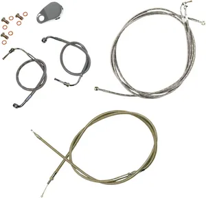 LA Choppers Standard Stainless Braided Handlebar Cable/Brake Line Kit