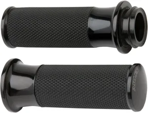 Arlen Ness GRIPS - SMOOTH - TBW - BLACK