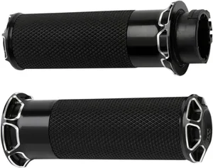 Arlen Ness GRIPS - BEVELLED - TBW - BLACK