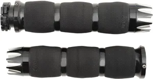 Avon Grips Excalibur Air Cushioned Grips<br><ul><li>Feature ergonomic seamless rubber grip technology</li><li>Billet aluminum end caps and collars</li><li>Matching pegs sold separately</li><li>Made in the U.S.A.</li></ul>