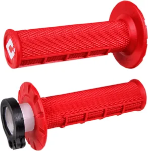 ODI MX V2 LOCK-ON HALF-WAFFLE GRIP RED