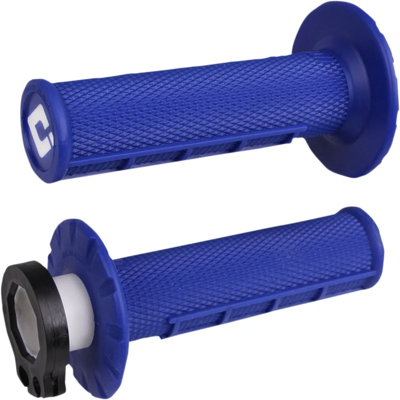 ODI MX V2 LOCK-ON HALF-WAFFLE GRIP BLUE