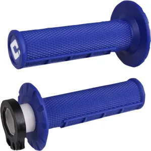 ODI MX V2 LOCK-ON HALF-WAFFLE GRIP BLUE