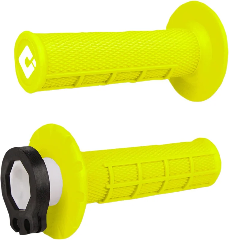 ODI MX V2 LOCK-ON HALF-WAFFLE GRIP FLO YELLOW