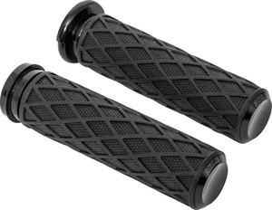 Arlen Ness GRIPS - DIAMOND - TBW - BLACK