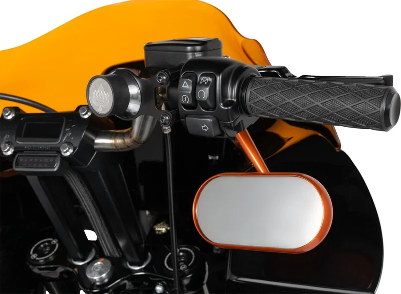 Arlen Ness MIRROR OVAL RH ORANGE
