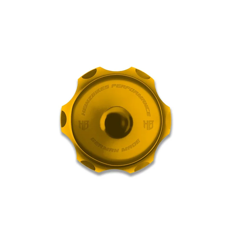HeinzBikes Performance vented gas cap. Gold