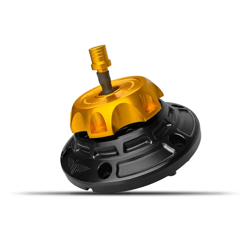 HeinzBikes GAS CAP - FLT 24-UP - BLACK/GO