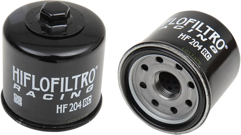 HIFLOFILTRO OIL FILTER SPIN-ON RACING WITH NUT PAPER GLOSSY BLACK