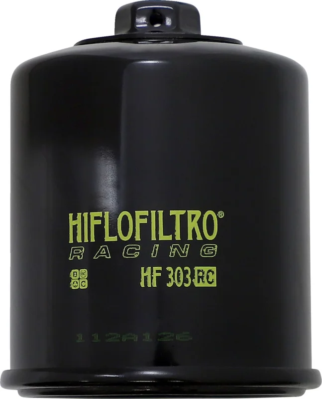 HIFLOFILTRO OIL FILTER SPIN-ON RACING WITH NUT PAPER GLOSSY BLACK
