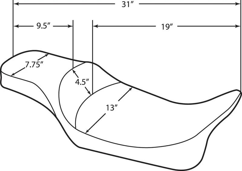 Drag Specialties SEAT PREDATOR 2-UP EXTENDED RE