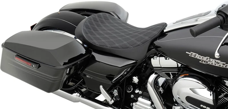 Drag Specialties SEAT SOLO DOUBLE DIAMOND SILVE