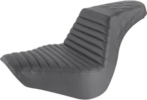 Saddlemen Step-Up Seat<br><ul><li>Ultra-Foam's unique molding process creates an element-resistant, self-skinning process that seals the foam from water and enhances the seat's durability as well as comfort</li><li>Blends rider and passenger comfort with the ergonomics required to keep the rider locked in place and in control of the bike</li><li>Combines a GelCore™ interior with Ultra-Foam that creates a perfect balance of rigidity and user compliance</li><li>All mounting hardware and instructions are included for easy installation</li><li>High lumbar keeps the rider locked into the seat</li><li>Whisper-grain SaddleHyde™ cover</li><li>Made in the USA</li></ul>