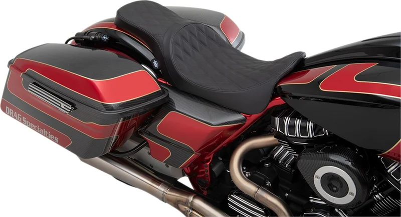 Drag Specialties SEAT 2-UP PREDATOR DOUBLE DIAM