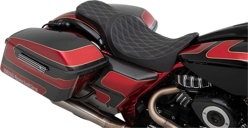 Drag Specialties SEAT 2-UP PREDATOR DOUBLE DIAM