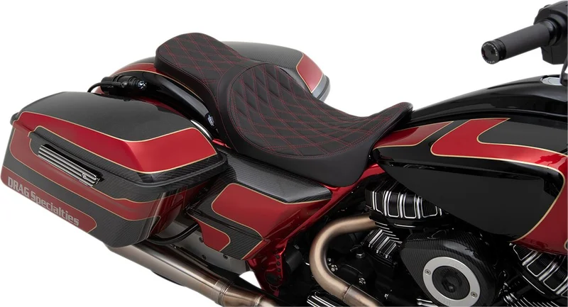 Drag Specialties SEAT 2-UP PREDATOR DOUBLE DIAM