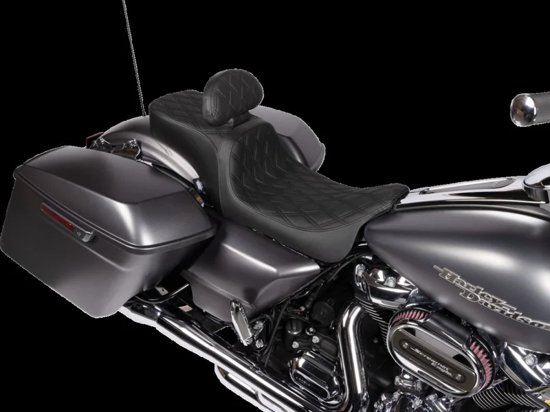 Drag Specialties SEAT PREDATOR 2-UP W/BACKREST