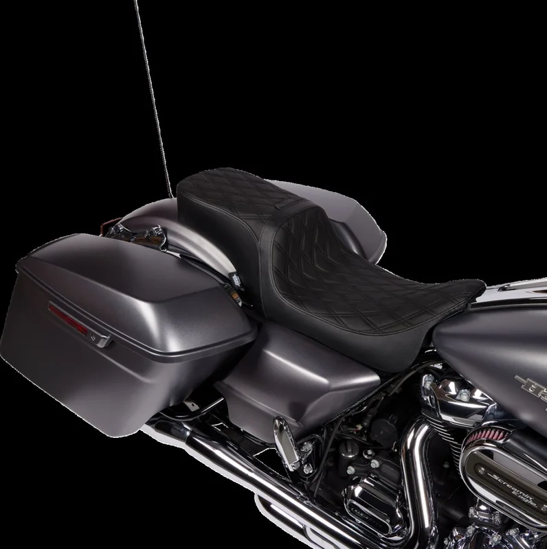 Drag Specialties SEAT PREDATOR 2-UP W/BACKREST