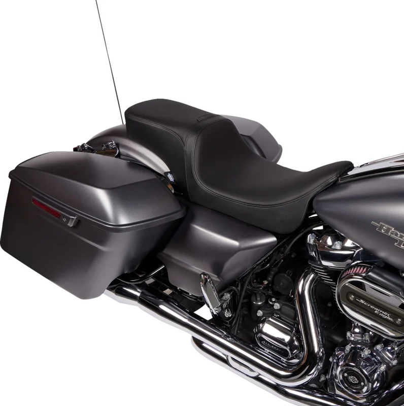 Drag Specialties SEAT PREDATOR 2-UP W/BACKREST