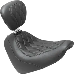 Mustang Wide Tripper™ Seat<br><ul><li>High-quality expanded vinyl cover combines the appearance of leather with the durability to withstand the elements</li><li>Matching passenger seat offers a spacious 10” width for passengers and is 2.5” wider than stock passenger area</li><li>Sits the rider slightly lower but at a similar reach to controls compared to stock</li><li>Cut narrow at the nose so the rider can easily plant their feet on the ground</li></ul>
