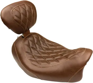 Mustang Wide Tripper™ Solo Seat<br><ul><li>Detailed stitch work in the highly durable, synthetic glove leather cover</li><li>Seat design lets you ride low and still be comfortable</li><li>Marine-grade fiberglass baseplate</li><li>Made in the USA</li></ul>