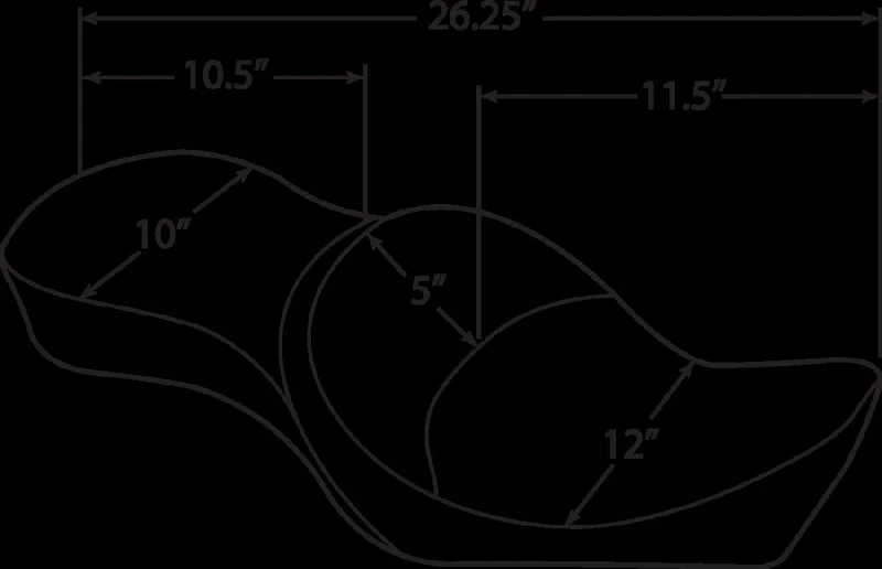 Drag Specialties SEAT DOUBLE BUCKET 2-UP