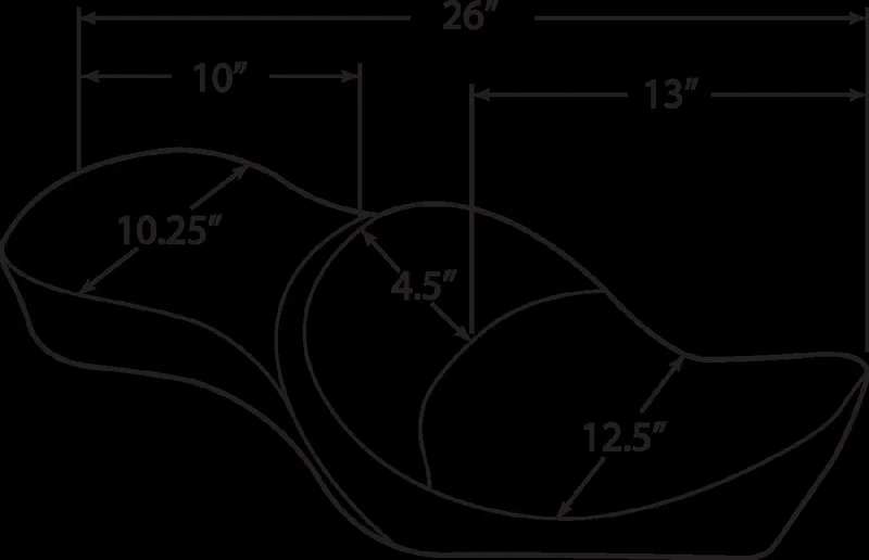 Drag Specialties SEAT LOW PROFILE 2-UP DOUBLE B