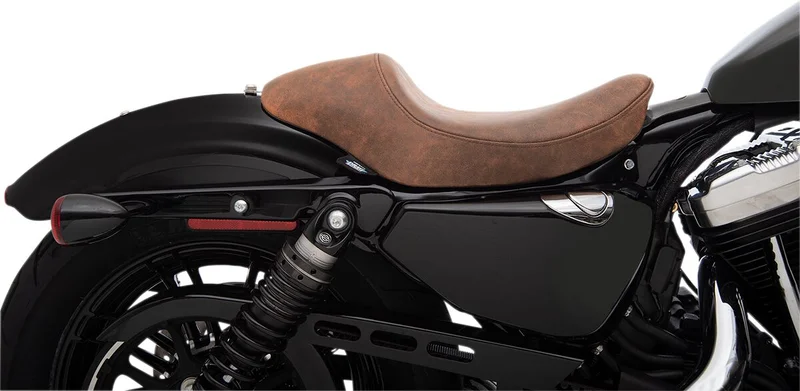 Drag Specialties SEAT SOLO 3/4 BROWN LEATHER