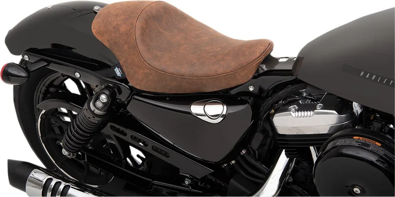 Drag Specialties SEAT SOLO 3/4 BROWN LEATHER