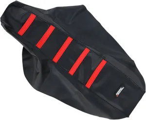 MOOSE OFFROAD HARD-PARTS RIBBED SEAT COVER BLACK/RED