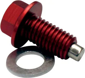 MOOSE OFFROAD HARD-PARTS MAGNETIC DRAIN PLUG ZIP-TY RED KAWASAKI