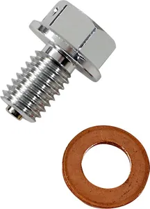 MOOSE OFFROAD HARD-PARTS DRAIN PLUG MAGNETIC SLVR