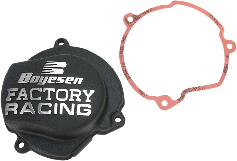 BOYESEN IGNITION COVER FACTORY RACING ALUMINUM REPLACEMENT POWDER-COATED BLACK