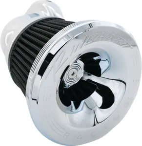Rinehart Racing Moto series 90° Velocity Air Cleaner<br><ul><li>The MOTO Series 90° Air Cleaner features patented technology and a forward facing 90° intake to maximize air intake and performance. </li><li>This design angle allows for increased air flow and minimises the chance of hitting your knee on the air cleaner while riding.</li><li>Water resistant.</li><li>Available in Black or Chrome</li></ul>