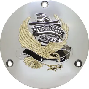 Drag Specialties DERBY COVER LTR 3-H GOLD