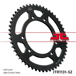JT SPROCKETS JTR1131.52 REAR REPLACEMENT SPROCKET 52 TEETH 420 PITCH NATURAL STEEL