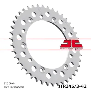 JT SPROCKETS JTR245/3.42 REAR REPLACEMENT SPROCKET 42 TEETH 520 PITCH NATURAL C49 HIGH CARBON STEEL