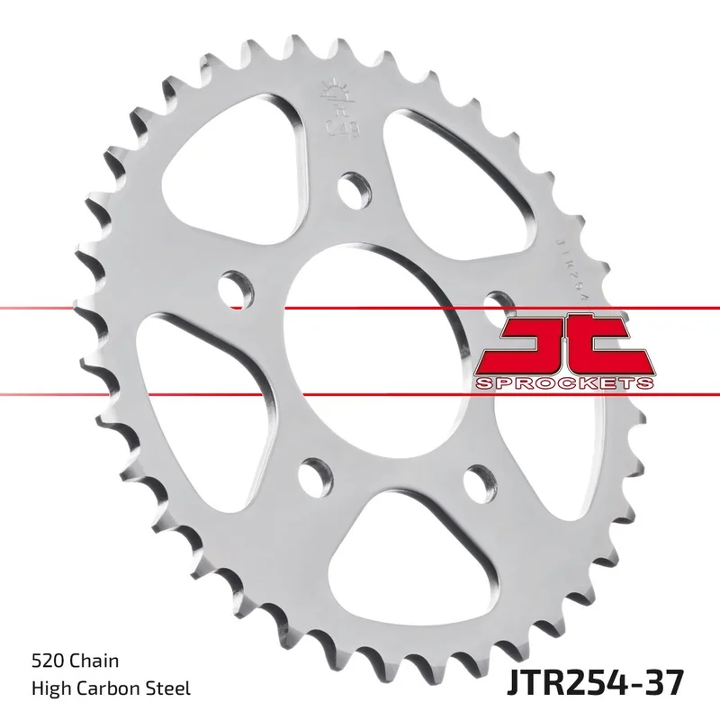 JT SPROCKETS JTR254.37 REAR REPLACEMENT SPROCKET 37 TEETH 520 PITCH NATURAL STEEL