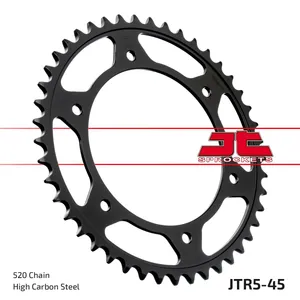 JT SPROCKETS JTR5.45 REAR REPLACEMENT SPROCKET 45 TEETH 520 PITCH NATURAL STEEL