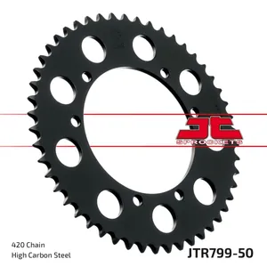 JT SPROCKETS JTR799.50 REAR REPLACEMENT SPROCKET 50 TEETH 420 PITCH NATURAL C49 HIGH CARBON STEEL
