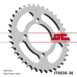 JT SPROCKETS JTR838.38 REAR REPLACEMENT SPROCKET 38 TEETH 428 PITCH NATURAL C49 HIGH CARBON STEEL
