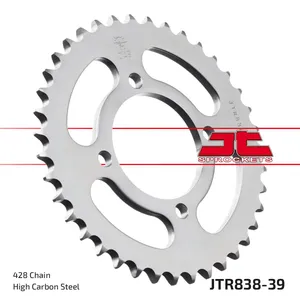 JT SPROCKETS JTR838.39 REAR REPLACEMENT SPROCKET 39 TEETH 428 PITCH NATURAL C49 HIGH CARBON STEEL