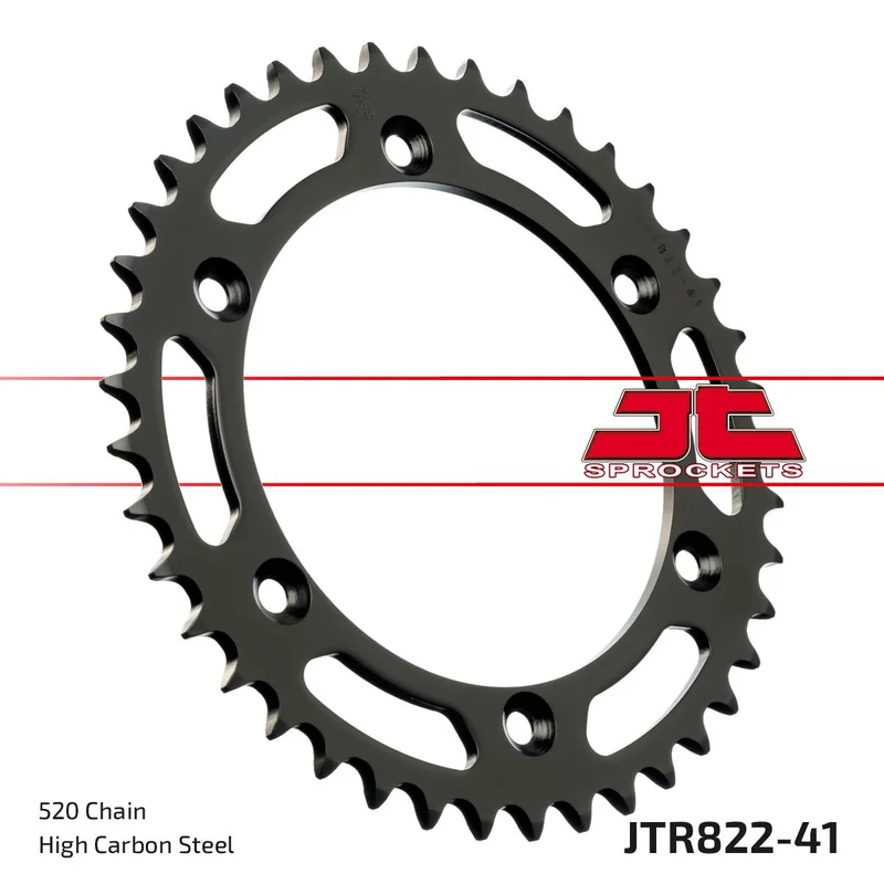JT SPROCKETS JTR822.41 REAR REPLACEMENT SPROCKET 41 TEETH 520 PITCH NATURAL C49 HIGH CARBON STEEL